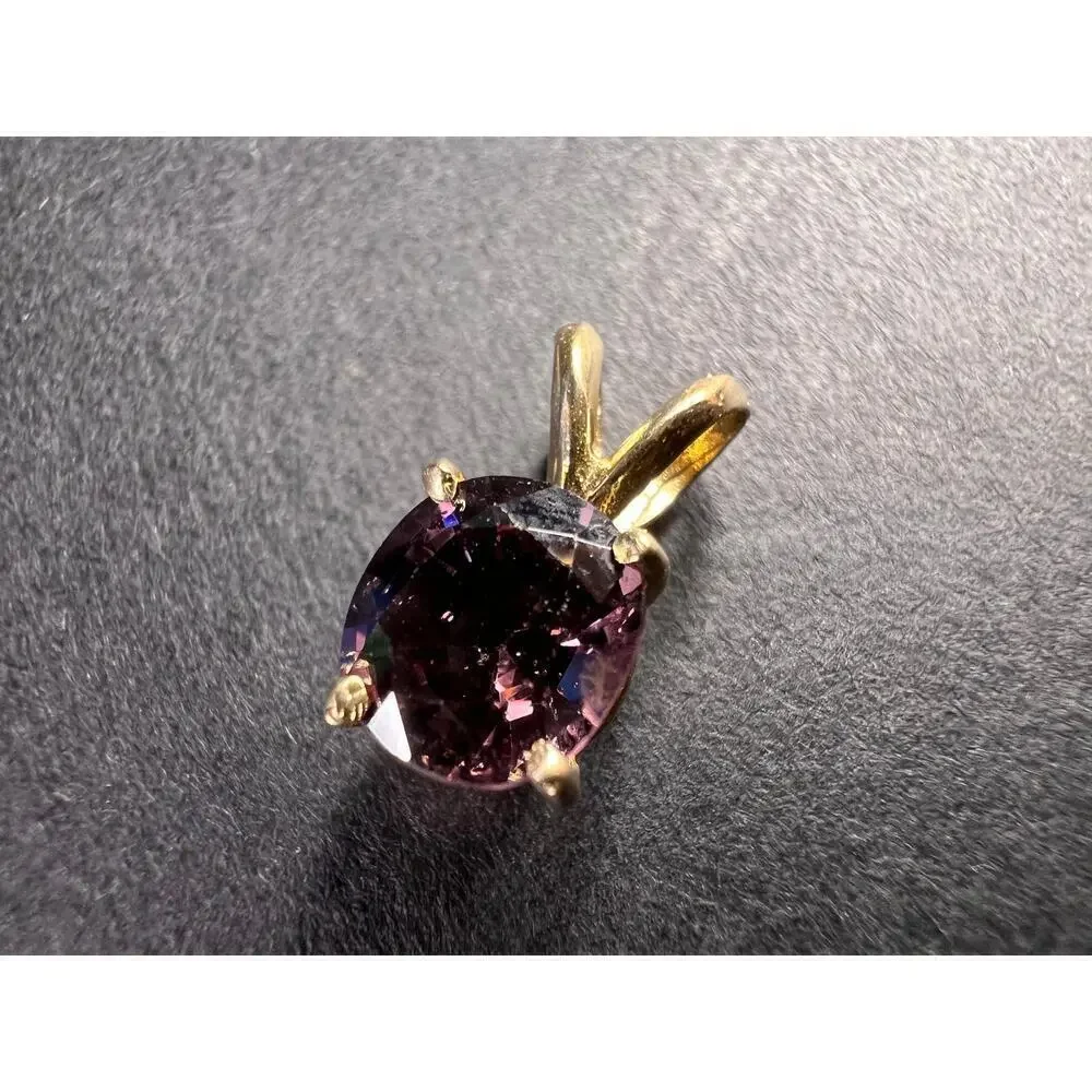 14k gold Violet purple spinel pendant